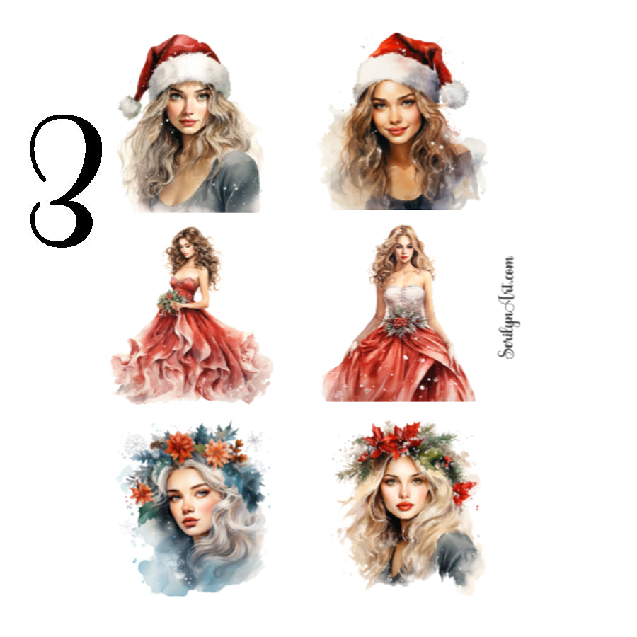 Christmas Girls Sticker Sheet