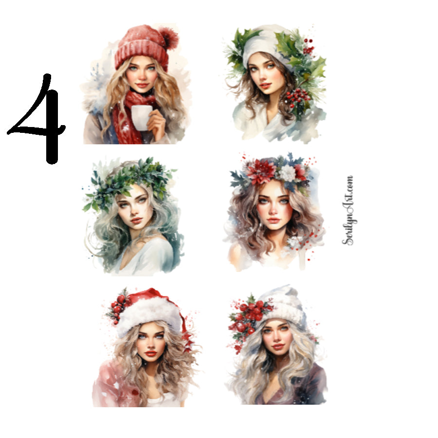 Christmas Girls Sticker Sheet