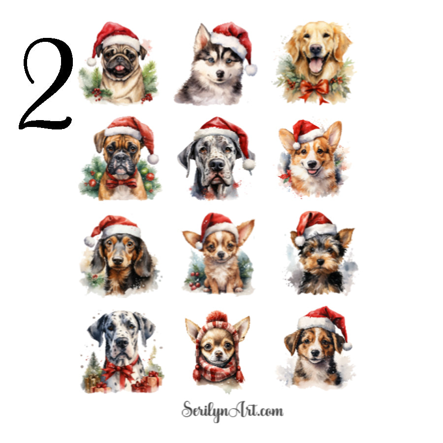 Christmas Puppies Sticker Sheet