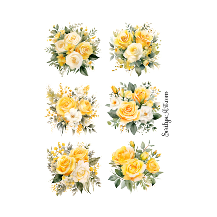 Yellow Roses Sticker Sheet