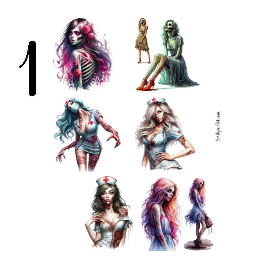 Zombie Woman Sticker Sheet