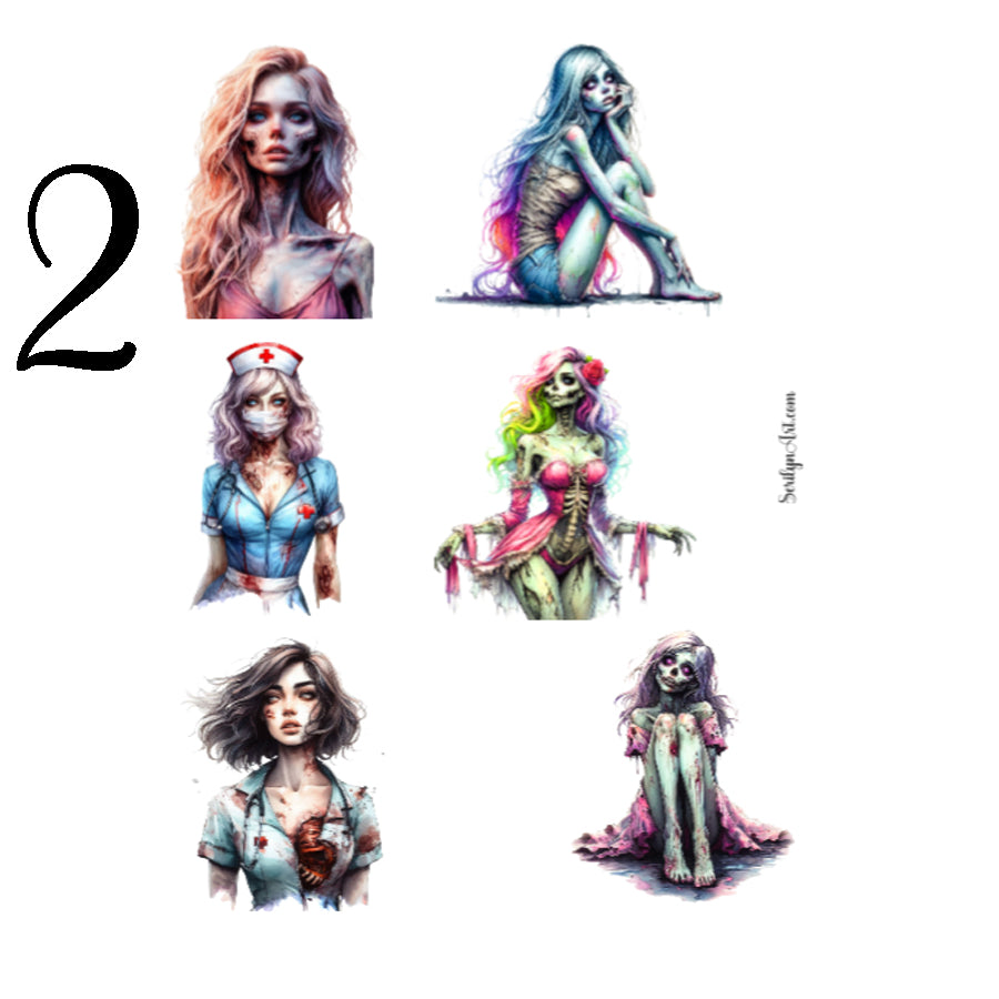 Zombie Woman Sticker Sheet