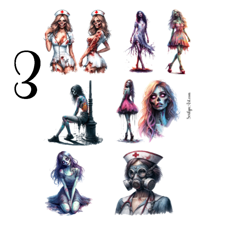 Zombie Woman Sticker Sheet