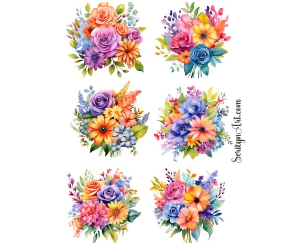 Sticker Sheet Colorful Spring Florals